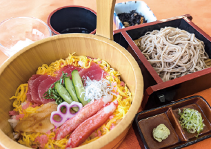 ちらし寿司とざる蕎麦